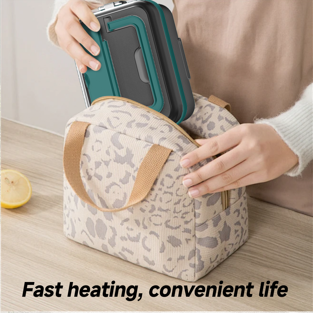 Cordless Electric Lunch Box for Adults, Men & Women, Heated Lunch Box Battery Powered with 1L Container, Self-Heating Lunch Box Rechargeable for Car/Truck/Office/Travel