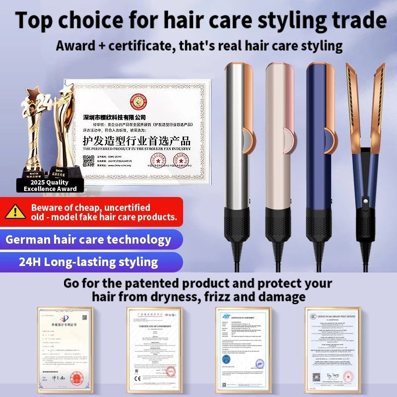 HT01 2-in-1 Hair Dryer/Straightener, Suitable for Both Wet and Dry Hair, Straightener Plates Won't Damage Hair