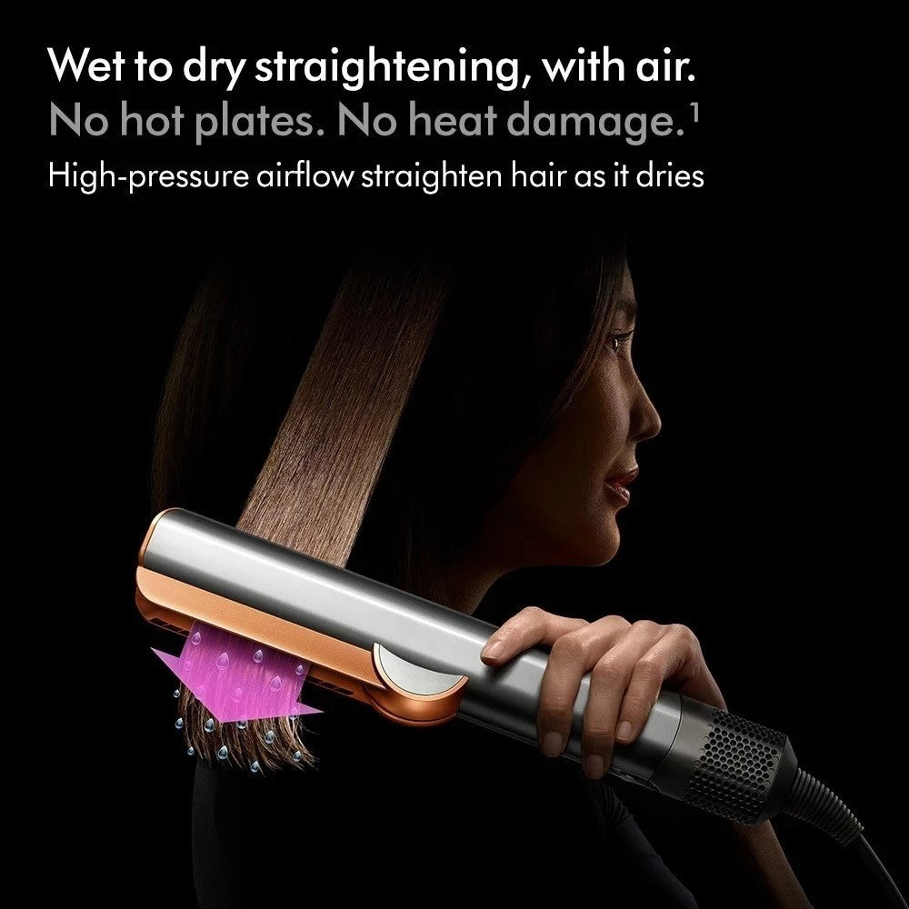 HT01 2-in-1 Hair Dryer/Straightener, Suitable for Both Wet and Dry Hair, Straightener Plates Won't Damage Hair