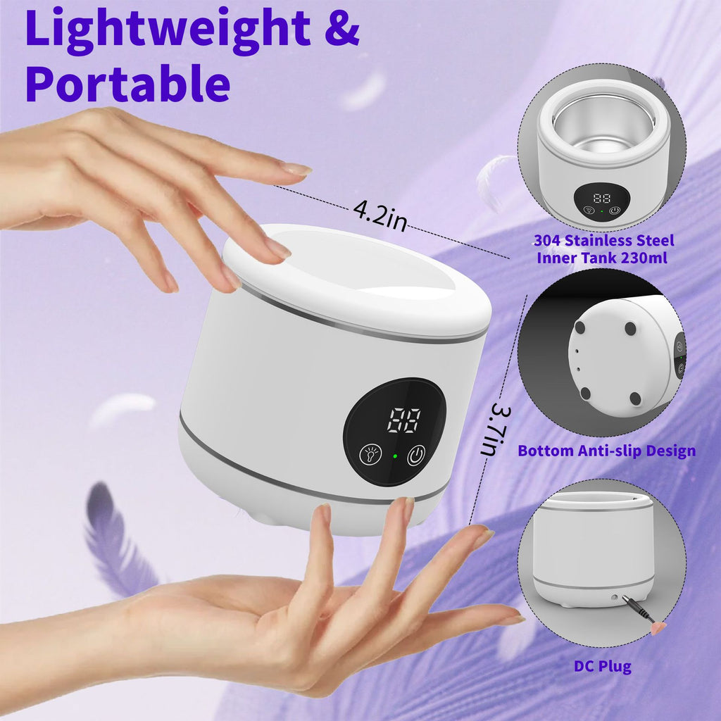 Portable Ultrasonic Jewelry Cleaner with UV Light – Deep Clean Dentures, Glasses & Watches in Minutes