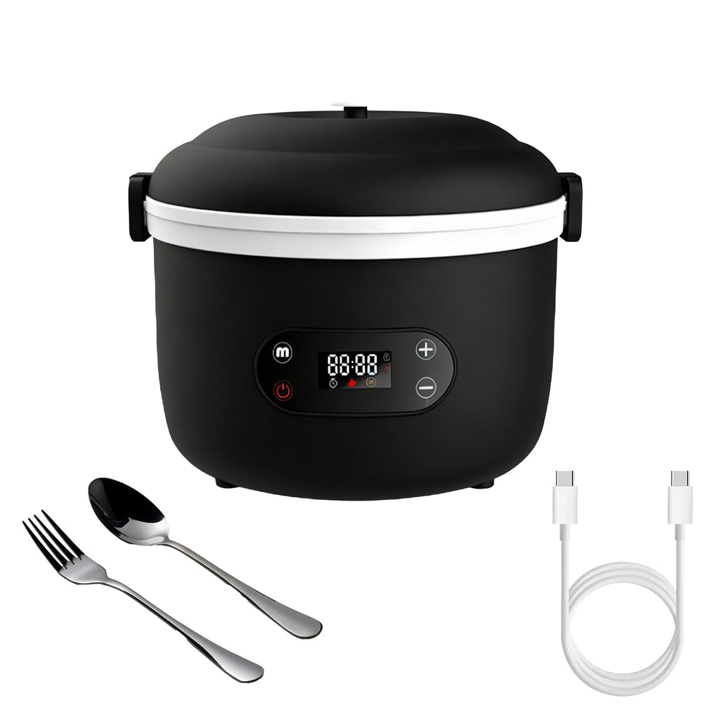 Rechargeable heated lunch box for office workers, with a separate inner liner for insulation, portable, water-free, car-mounted electric lunch box