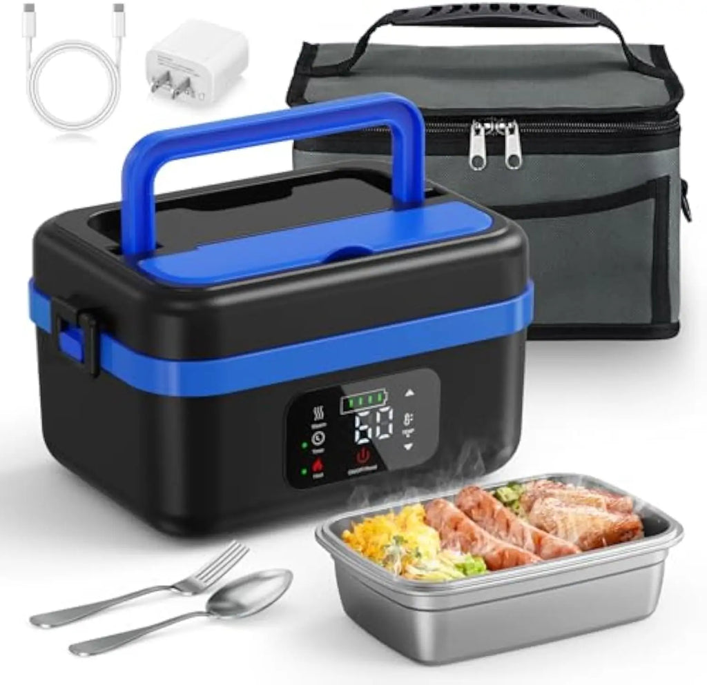 80W Electric Lunch Box Food Heater - 3-in-1 Portable Food Warmer for Car, Truck & Home