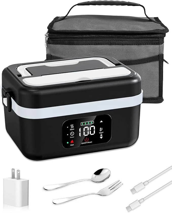80W Electric Lunch Box Food Heater - 3-in-1 Portable Food Warmer for Car, Truck & Home