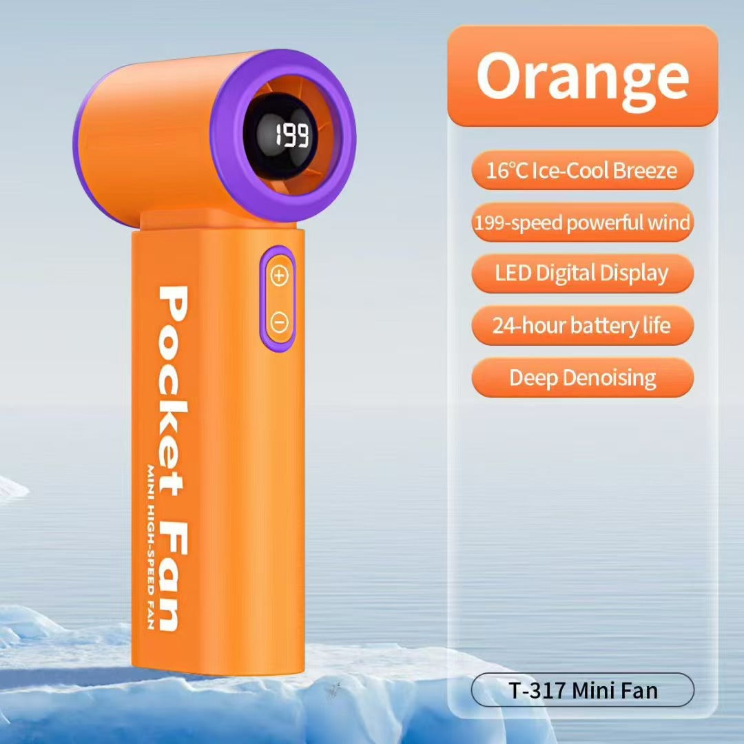 199Gear T317 Mini Portable Fan – Powerful Cooling Airflow, 4000mAh Ultra-Endurance Battery & USB Rechargeable Handheld Fan