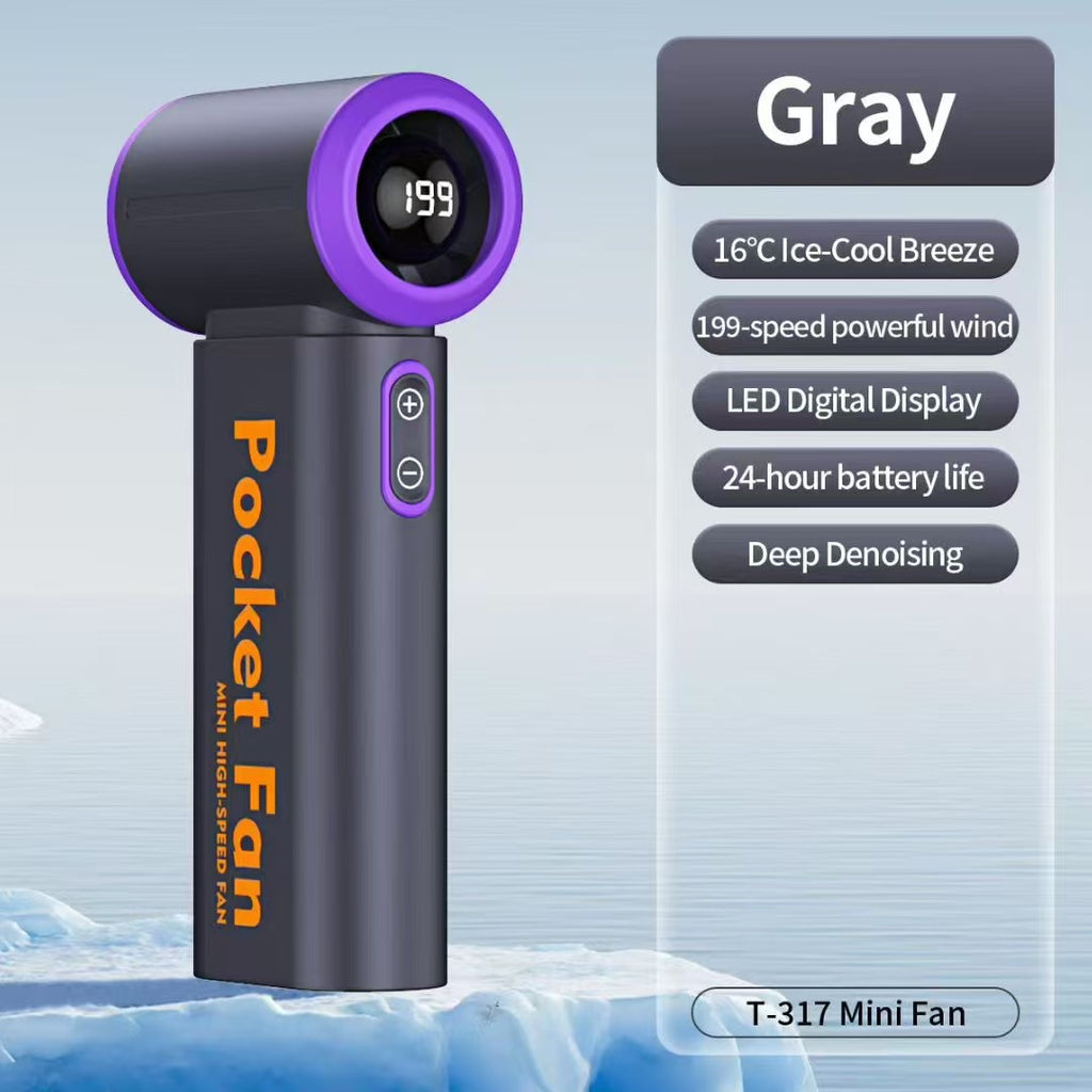 199Gear T317 Mini Portable Fan – Powerful Cooling Airflow, 4000mAh Ultra-Endurance Battery & USB Rechargeable Handheld Fan